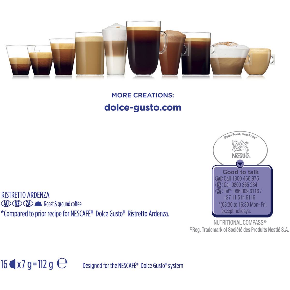 Dolce Gusto Nescafe Ristretto Ardenza Coffee Pods 16 Pack Woolworths