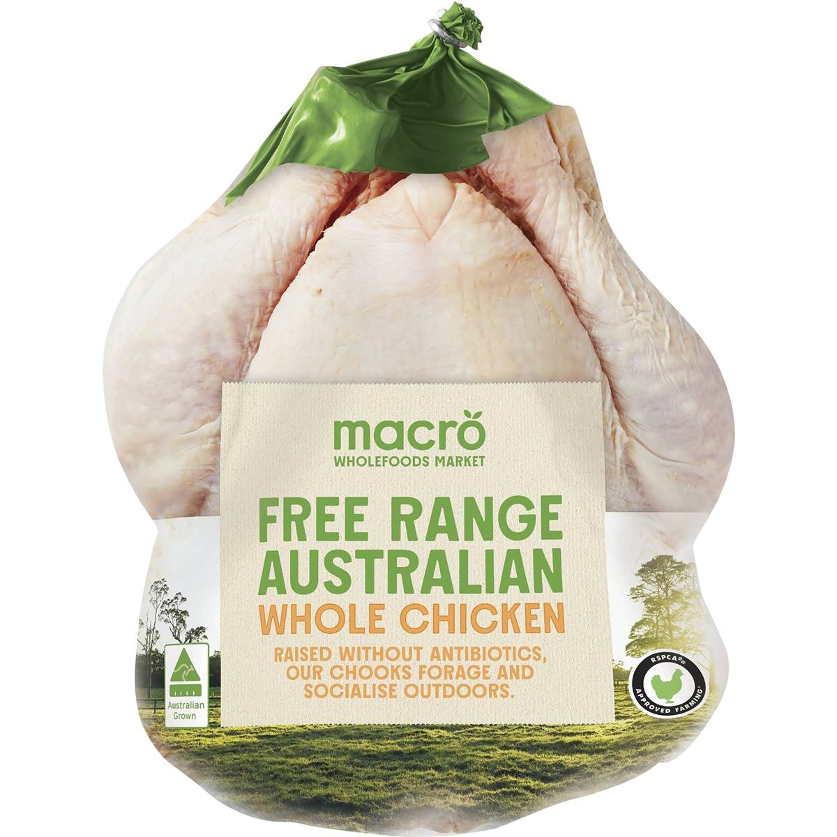 Macro Free Range Australian Whole Chicken 1.1kg - 2.2kg