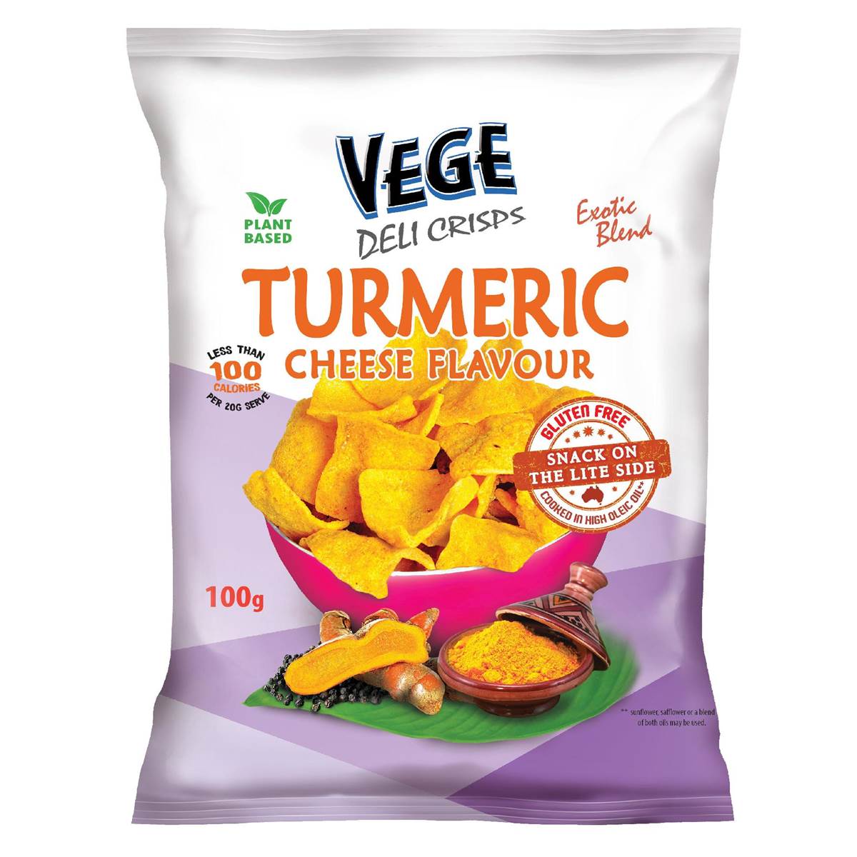 Vege Chips Deli Crisps Turmeric & Cheese 100g Woolworths