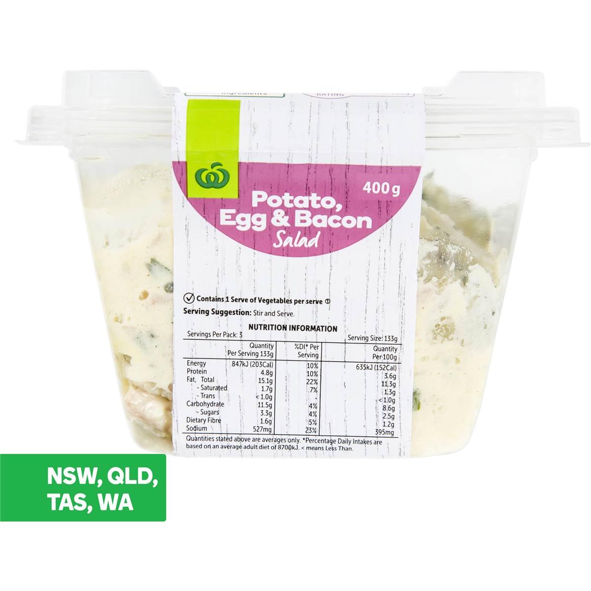 Woolworths Potato Egg & Bacon Salad 400g Woolworths