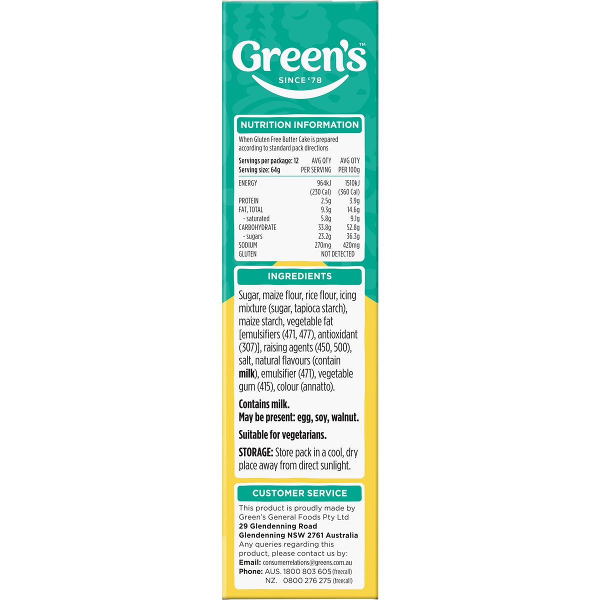 Greens Gluten Free Cake Mix Greens Gluten Free Cake Mix