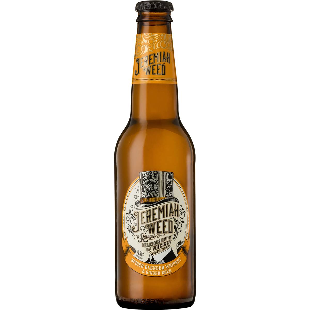 Jeremiah Weed Bourbon & Ginger Beer 330ml Bottle | Woolworths