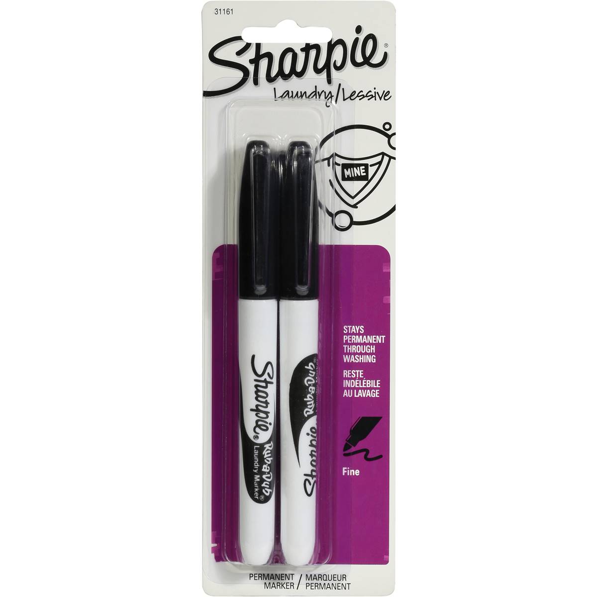 Sharpie Laundry Marker Black 2 Pack Woolworths