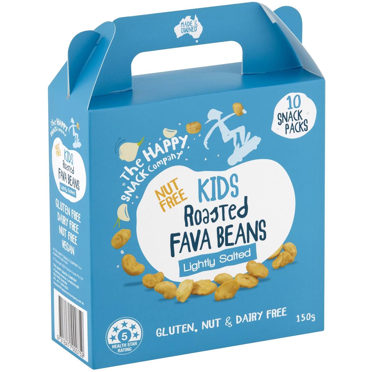 The Happy Snack Company Kids Fava Beans Lightly Salted 10 Pack Woolworths