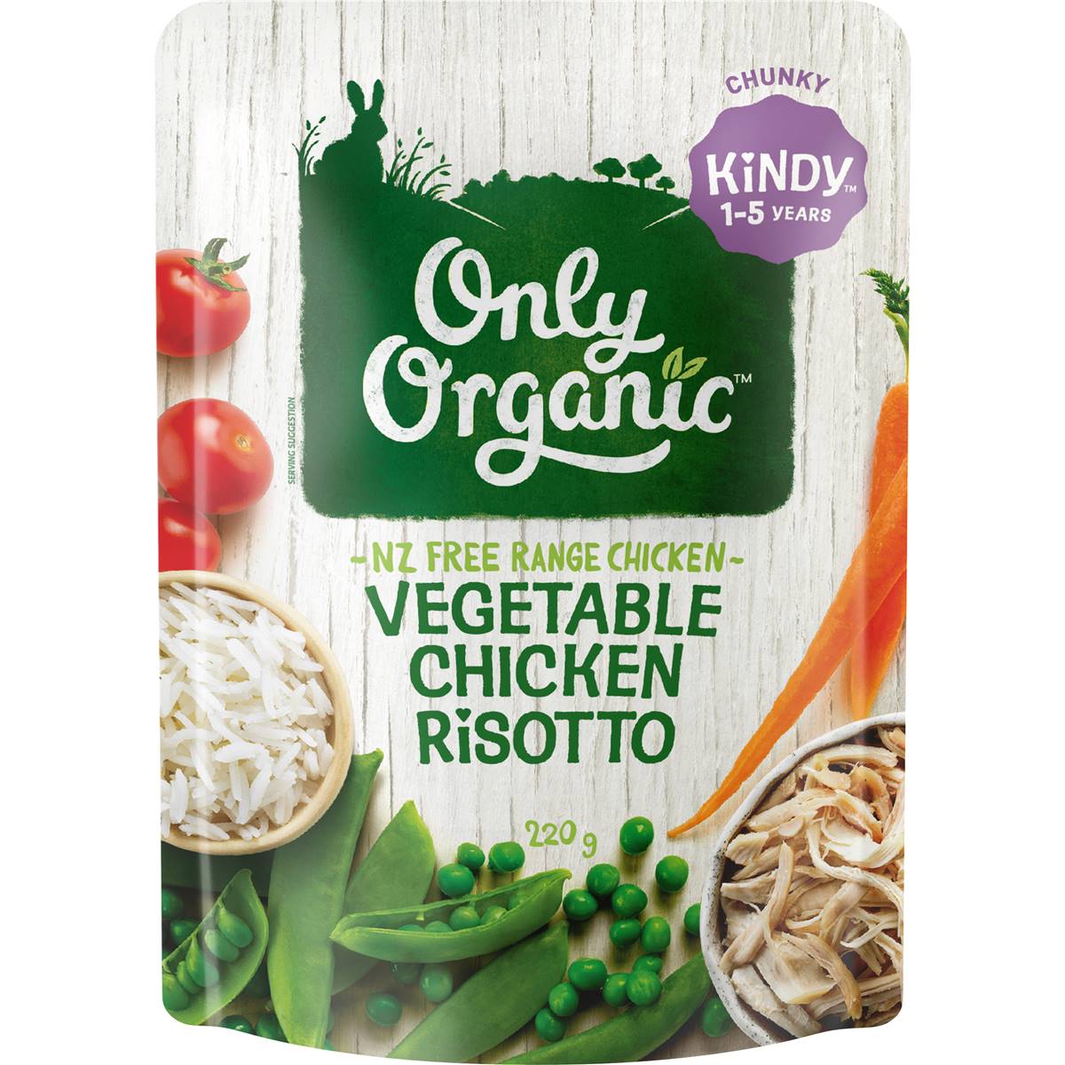 Only Organic Vegetable Chicken Risotto 15 Years 220g Woolworths