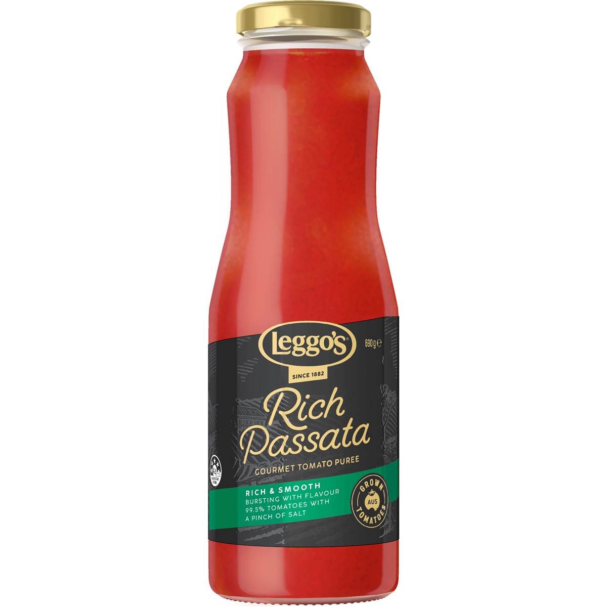 Leggo's Gourmet Rich Australian Tomato Passata Puree Sauce 690g