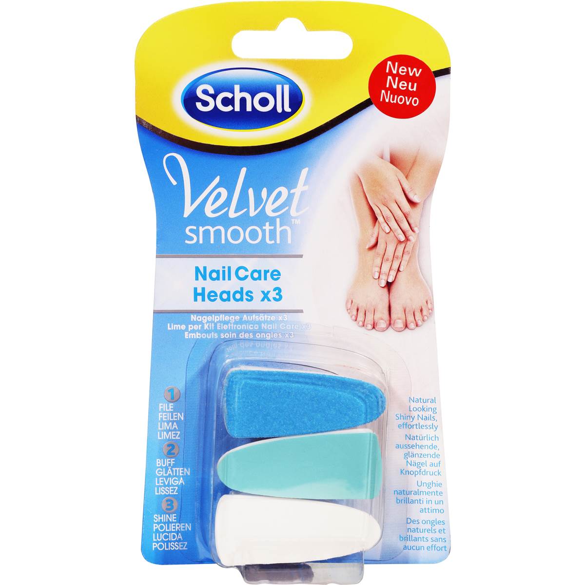 Scholl Velvet Smooth Nail Care Heads 3pk | Woolworths