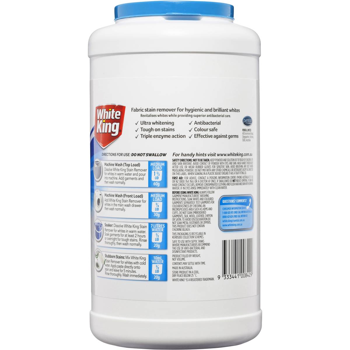 White King Oxi White Booster 2kg Woolworths