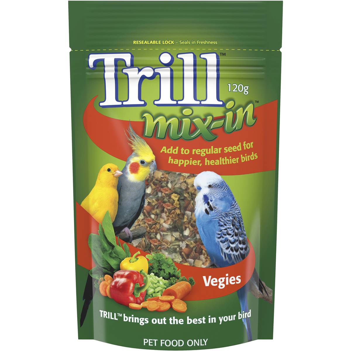 Trill Mix In Veggies Bird Treat 120g Woolworths