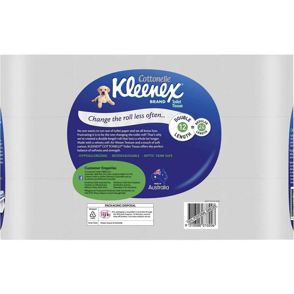 Kleenex Cottonelle Toilet Tissue Double Length 12pk Woolworths