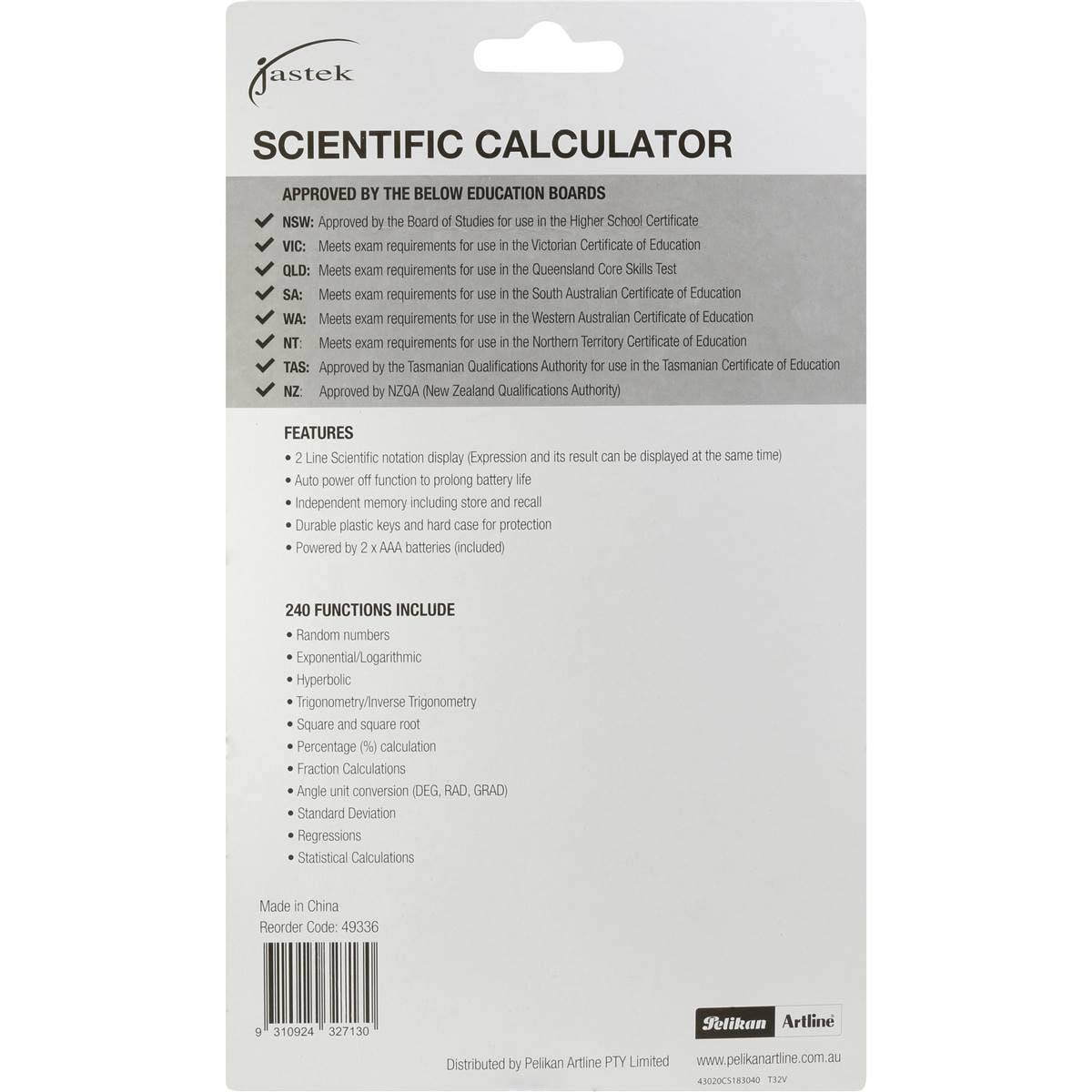 Jastek Scientific Calculator Each Woolworths