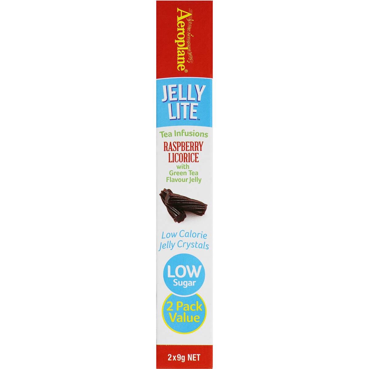 Aeroplane Jelly Lite Infused Raspbry Green Tea 2x9g Woolworths