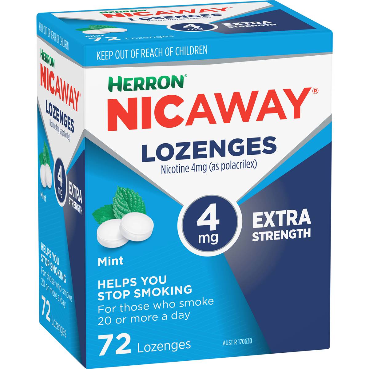 Herron Nicaway Stop Smoking Peppermint Lozenges 4mg 72 Pack Woolworths