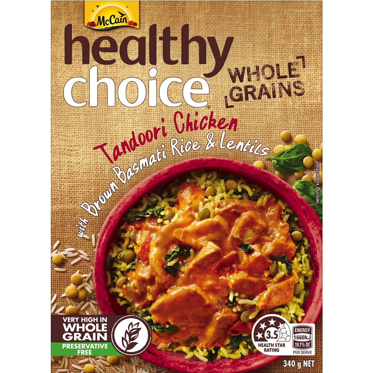 Mccain Healthy Choice Wholegrains Tandoori Chicken 340g | Woolworths