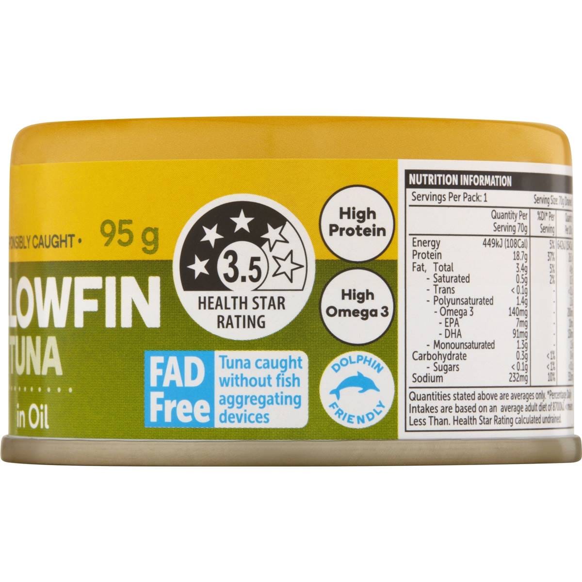 Woolworths Yellowfin Tuna In Oil 95g Woolworths