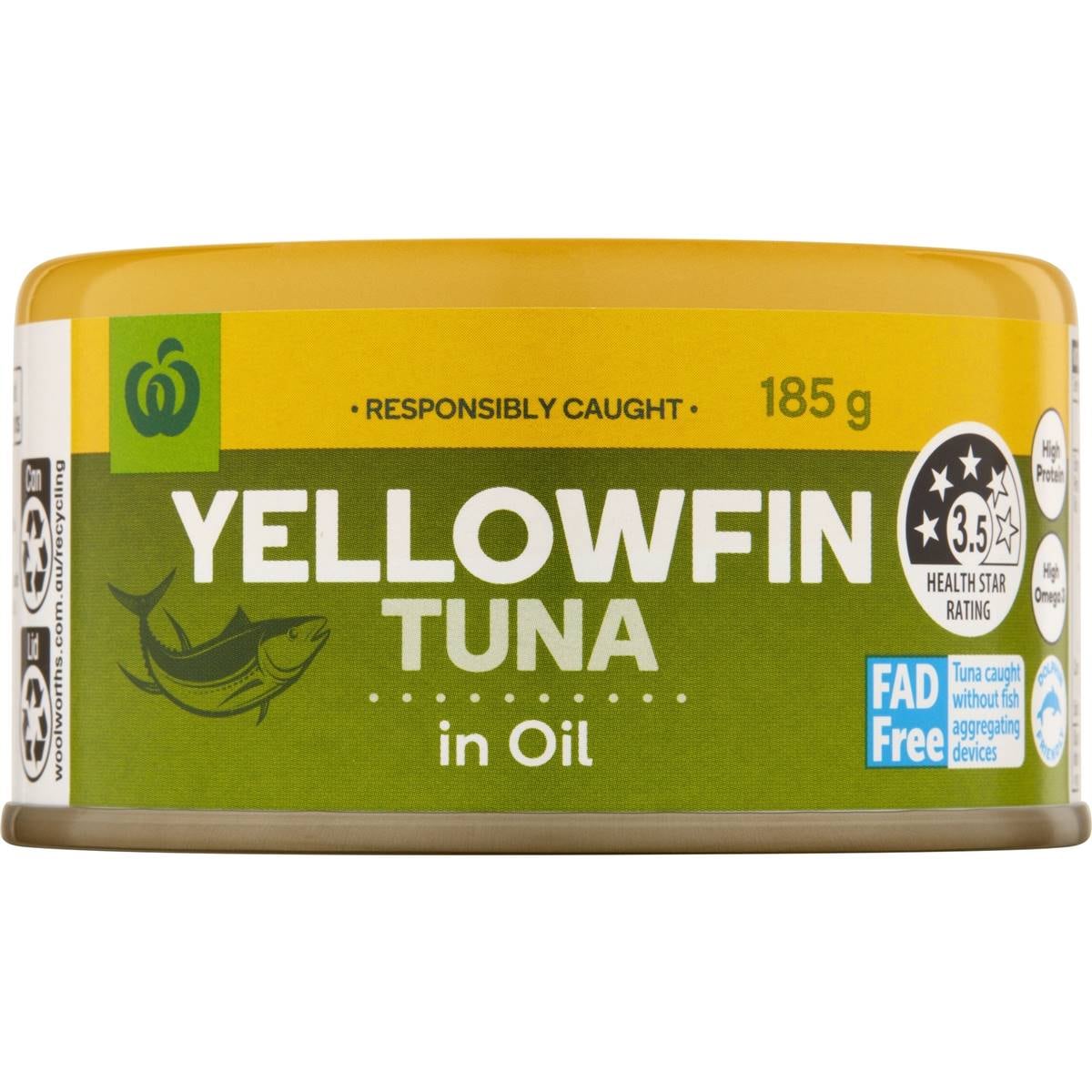 Woolworths Yellowfin Tuna In Oil 185g Woolworths