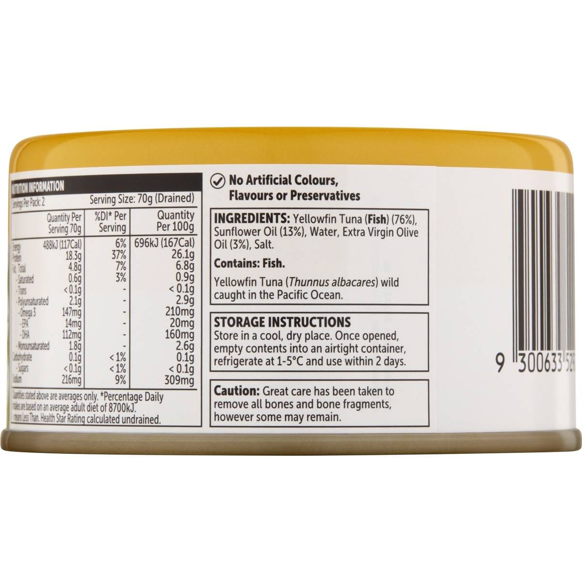 Woolworths Yellowfin Tuna In Oil 185g Woolworths