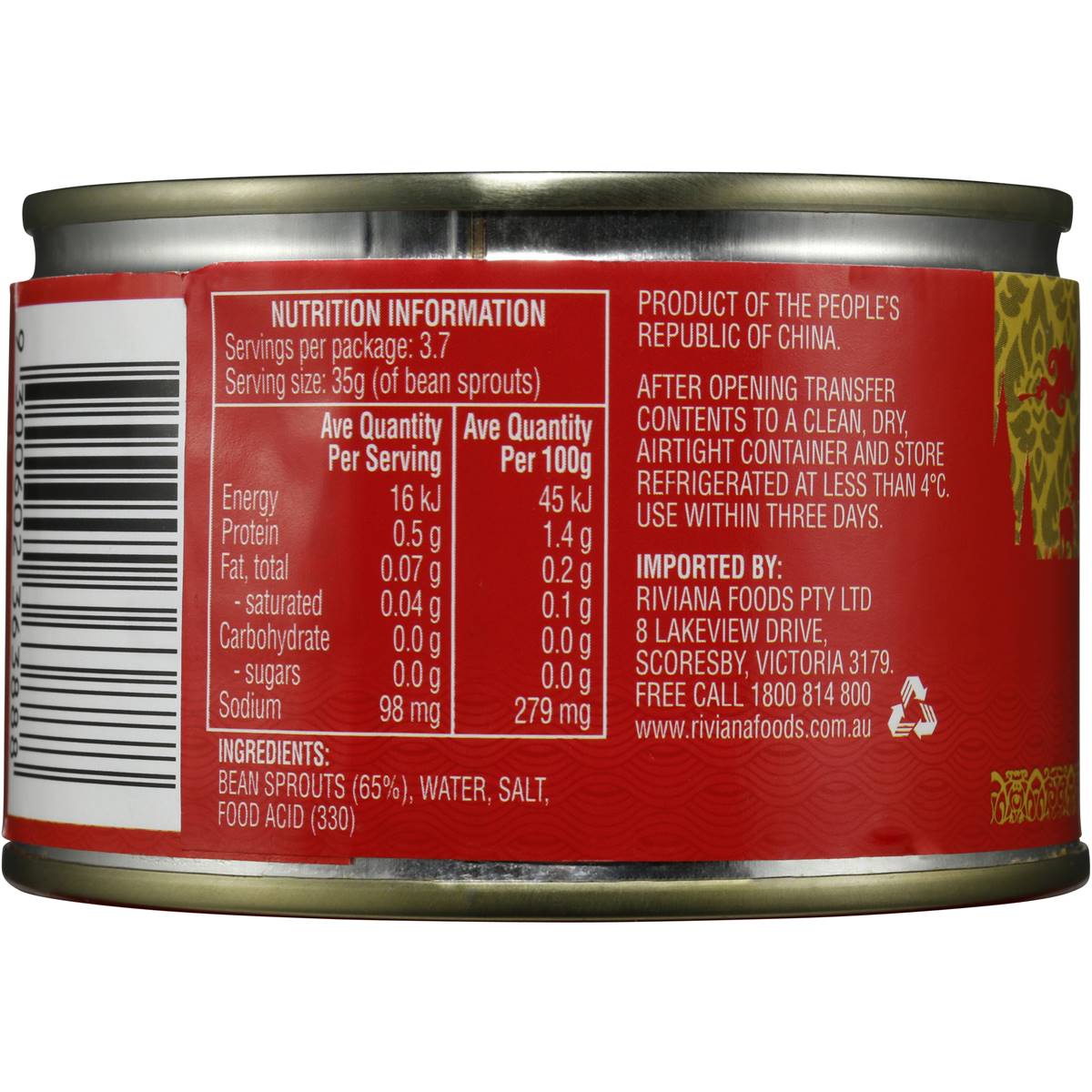 Riviana Bean Sprouts 200g Woolworths