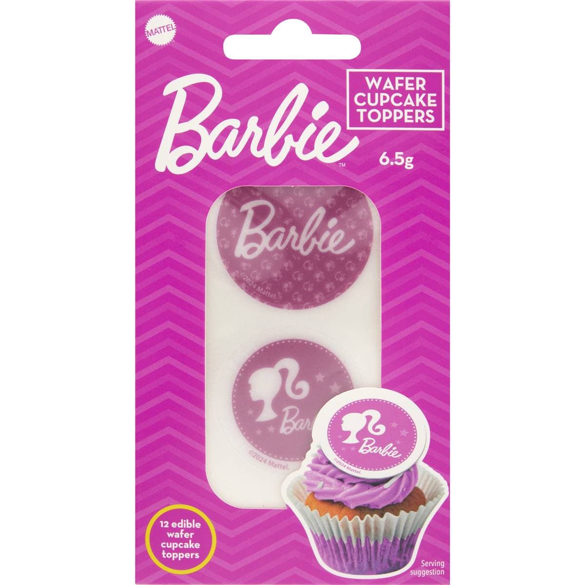 Dollar Sweets Barbie Wafer Cupcake Toppers 12 Pack