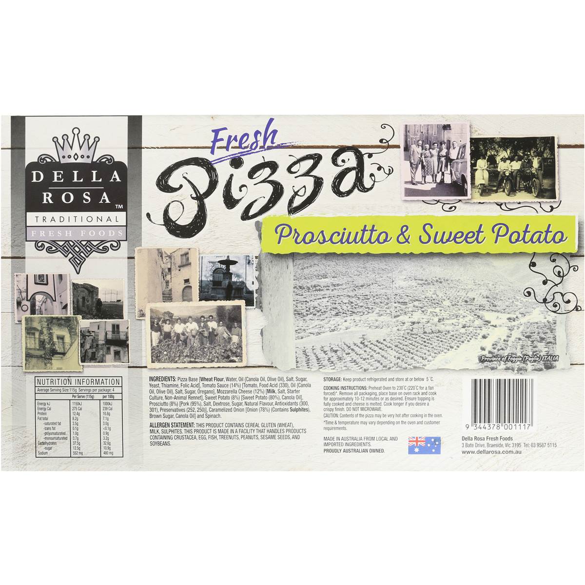 Della Rosa Potato & Prosciutto Pizza 460g Woolworths