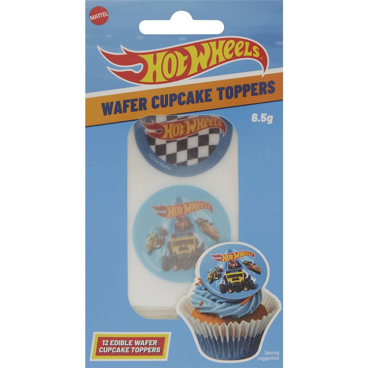 Dollar Sweets Hot Wheels Wafer Cupcake Toppers 12 Pack