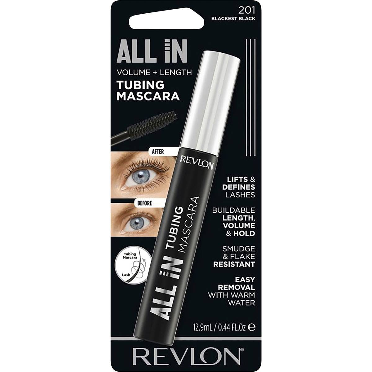 Revlon All In Tubing Mascara Blackest Black 201 12.9mL