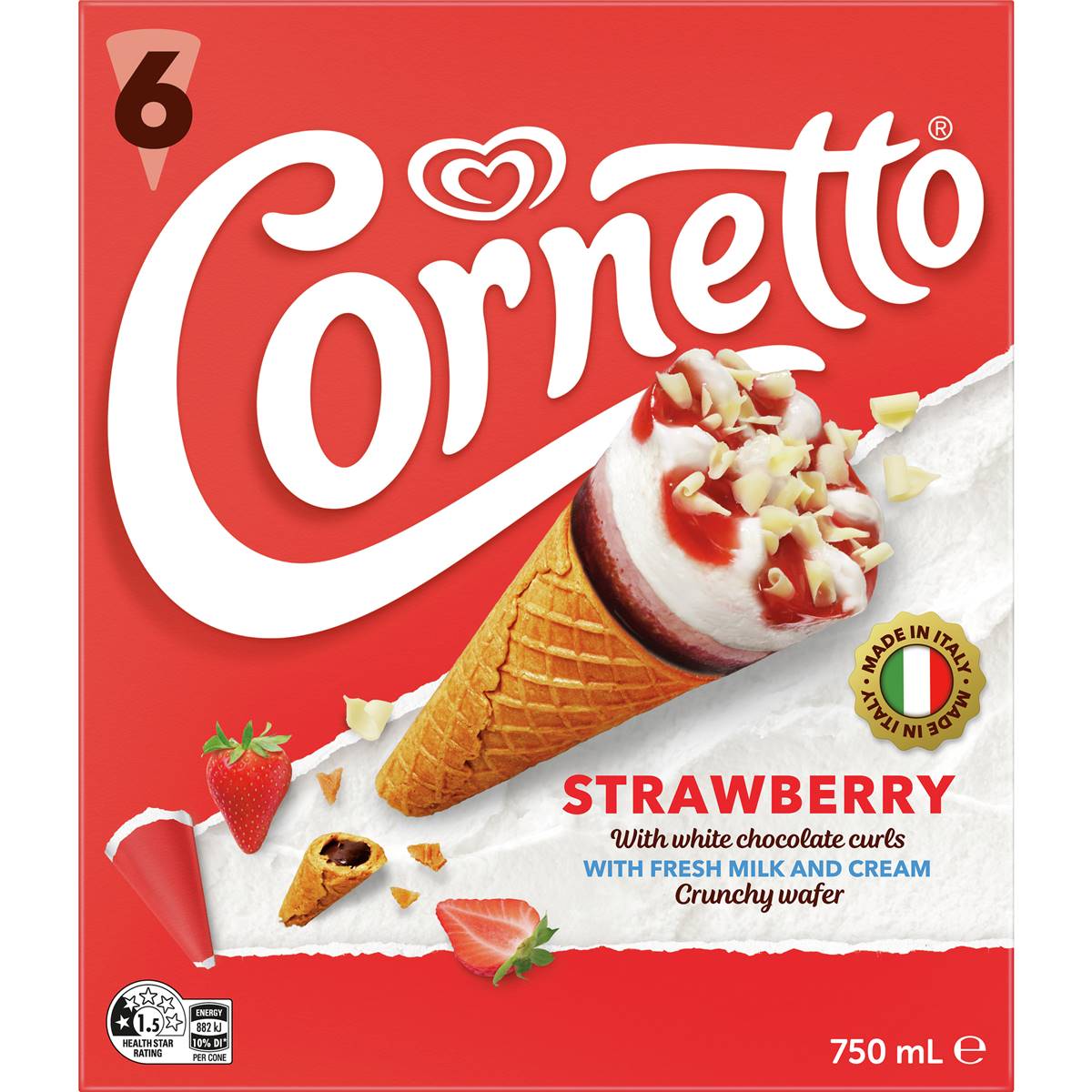 Cornetto Strawberry Cones 6 pack
