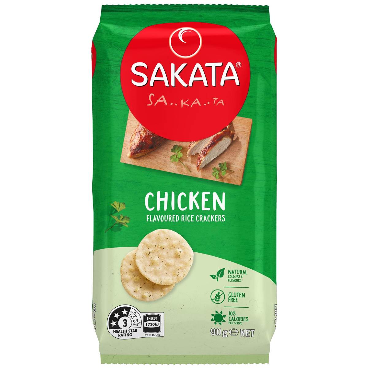 Sakata Rice Crackers Chicken Snack 90g