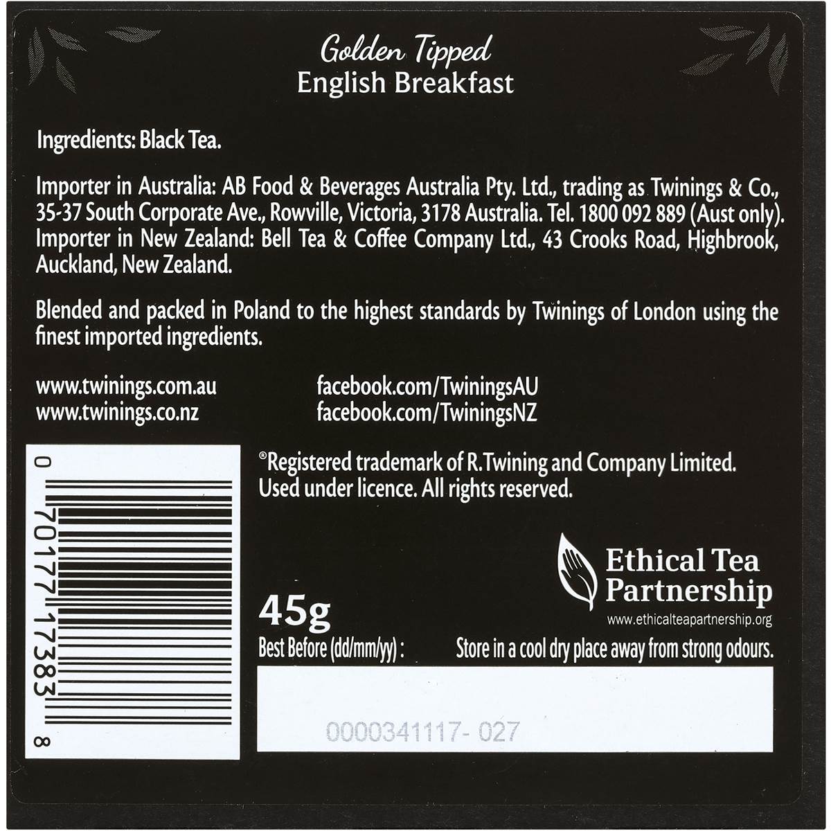 Twinings English Breakfast Tea Golden Tipped 15 Pack Woolworths