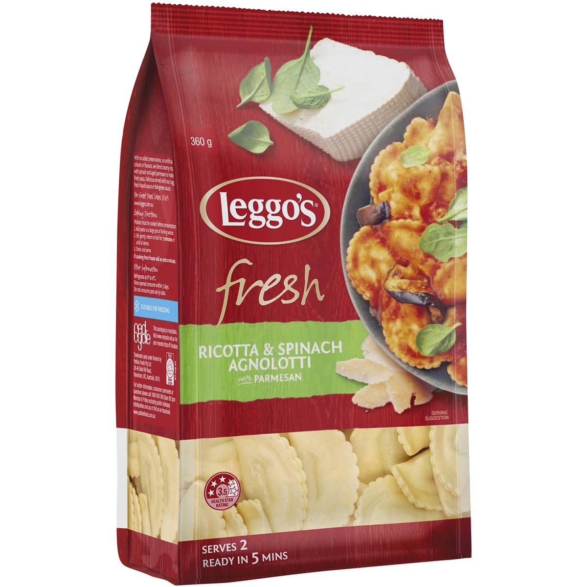 Leggo's Agnolotti With Spinach Ricotta & Parmesan