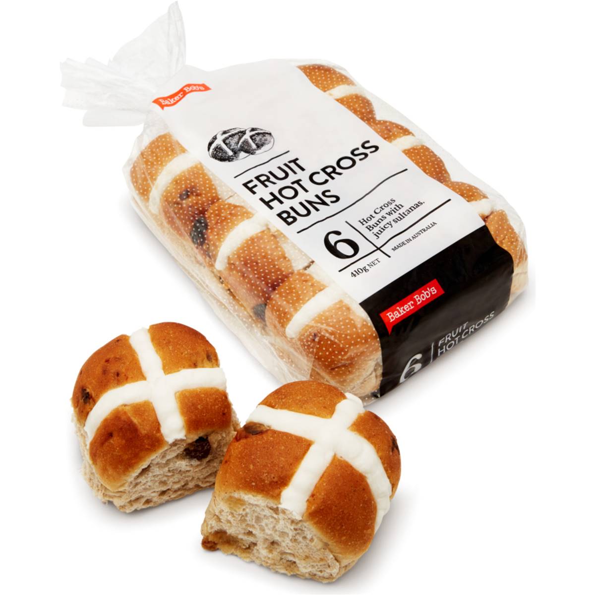 Baker Bob Fruit Hot Cross Buns 