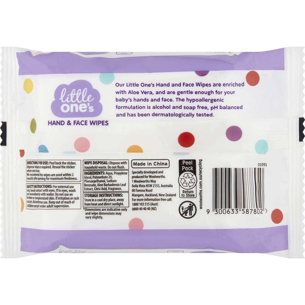Little One's Baby Wipes Hand & Face 30 Pack Woolworths
