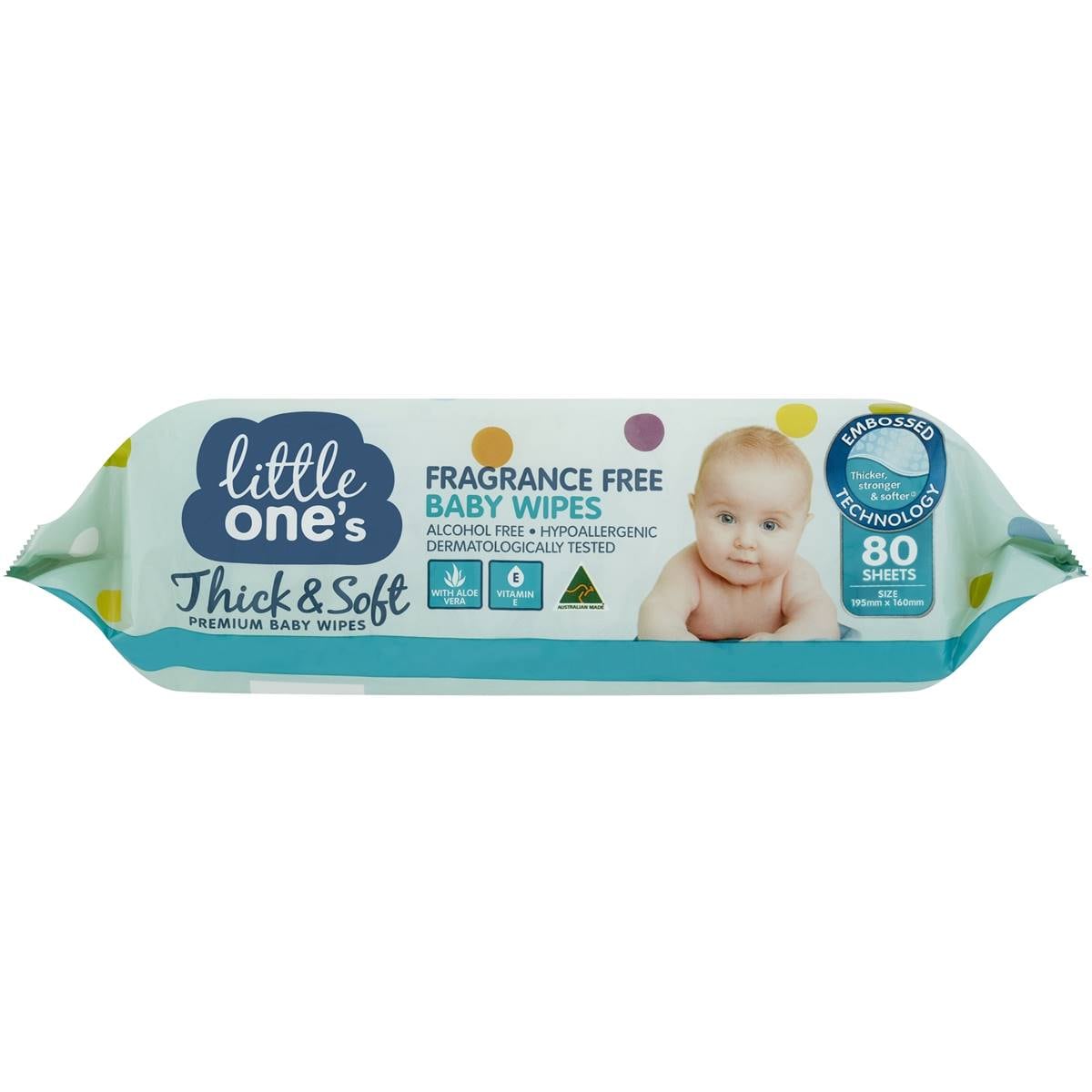 Little One's Baby Wipes Thick 80 Pack Woolworths