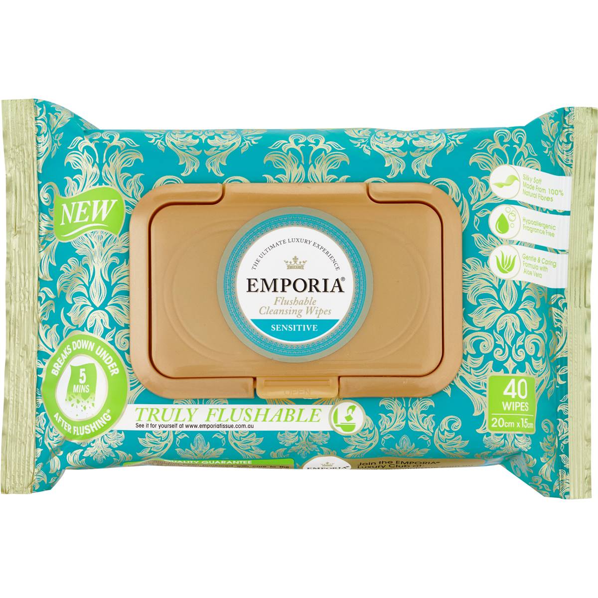 Emporia Flushable Clean Wipes Refill 40pk Woolworths