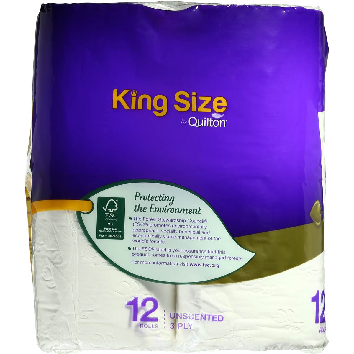 Quilton Toilet Tissue King Size Unscented 3ply 12pk Woolworths