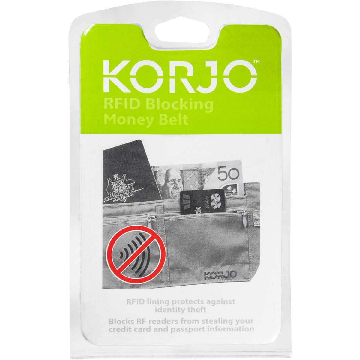 Korjo Rfid Blocking Money Belt Each Woolworths