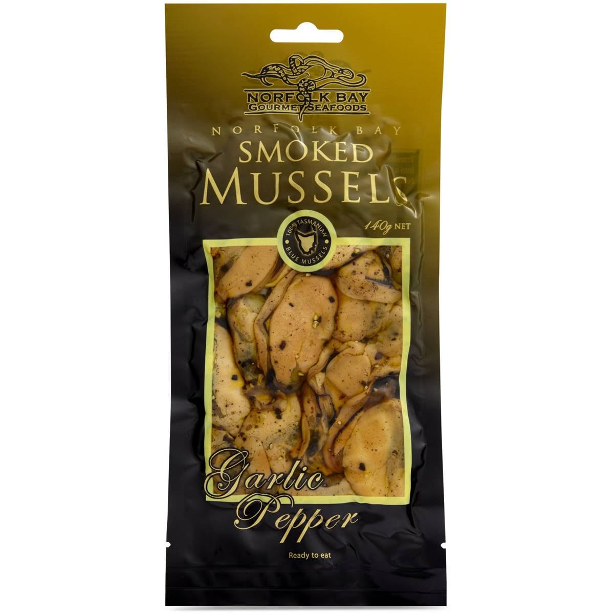 Norfolk Bay Smoked Mussels With Garlic & Peper 140g Woolworths