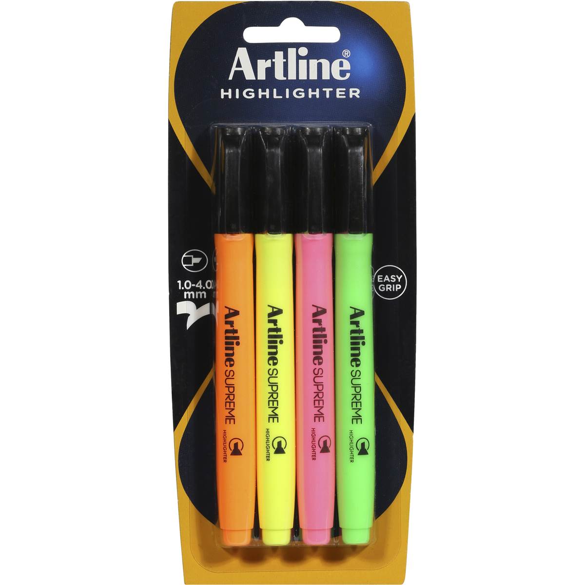 Artline Supreme Highlighter Assorted 4 Pack Woolworths