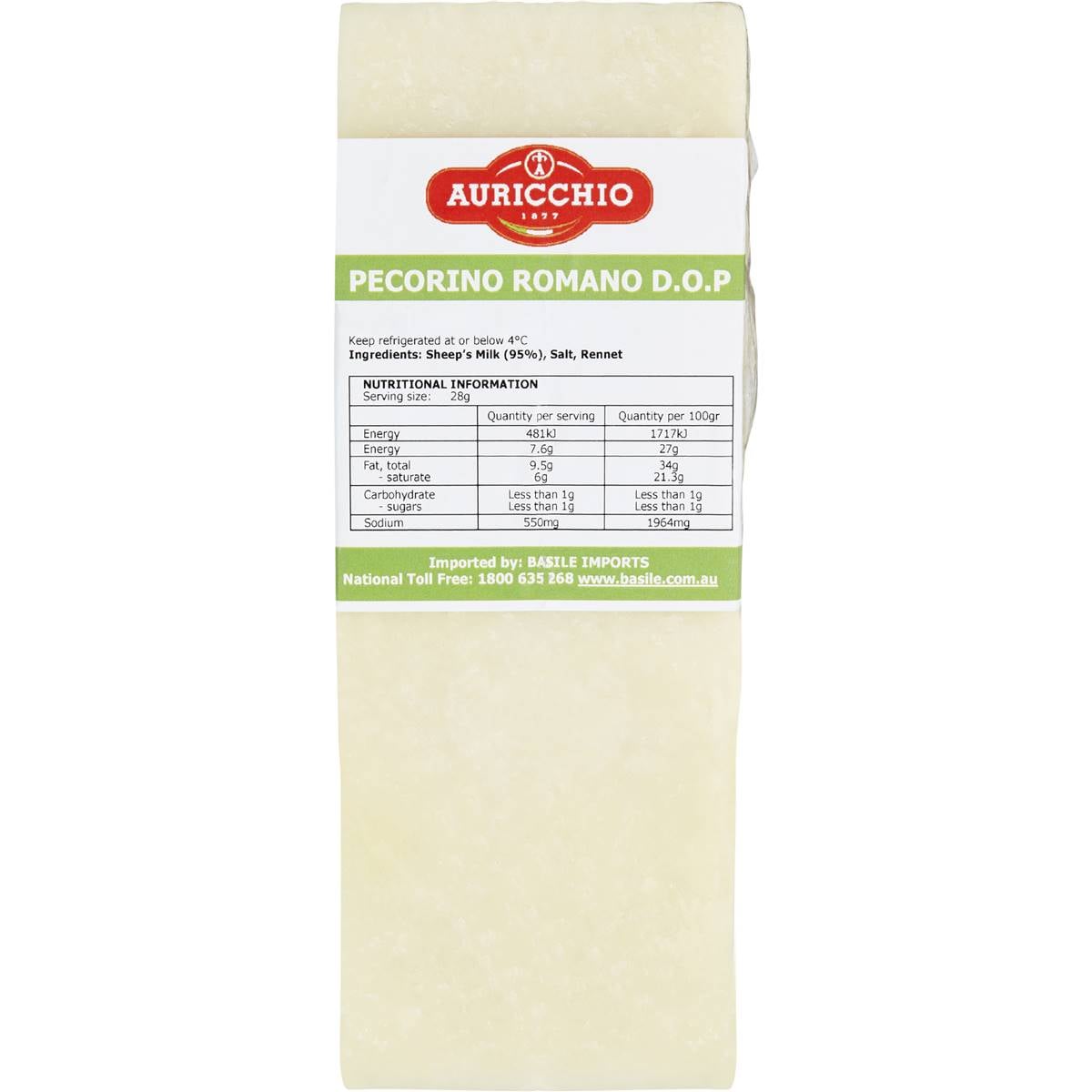 Auricchio Pecorino Romano Per Kg Woolworths