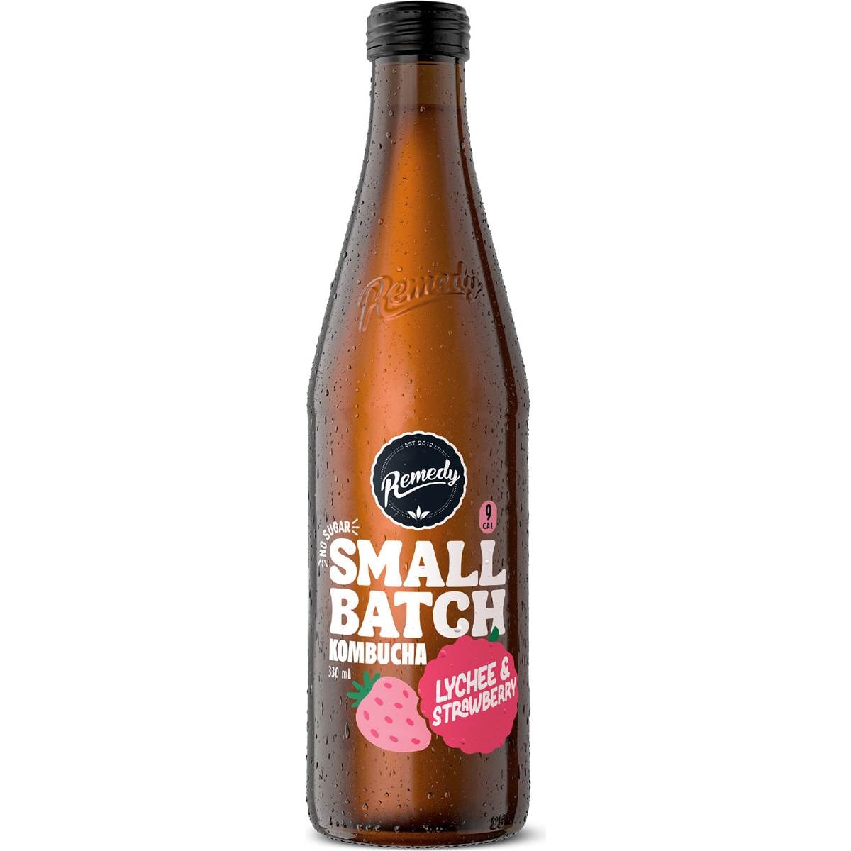 Remedy Small Batch Kombucha Lychee & Strawberry 330mL