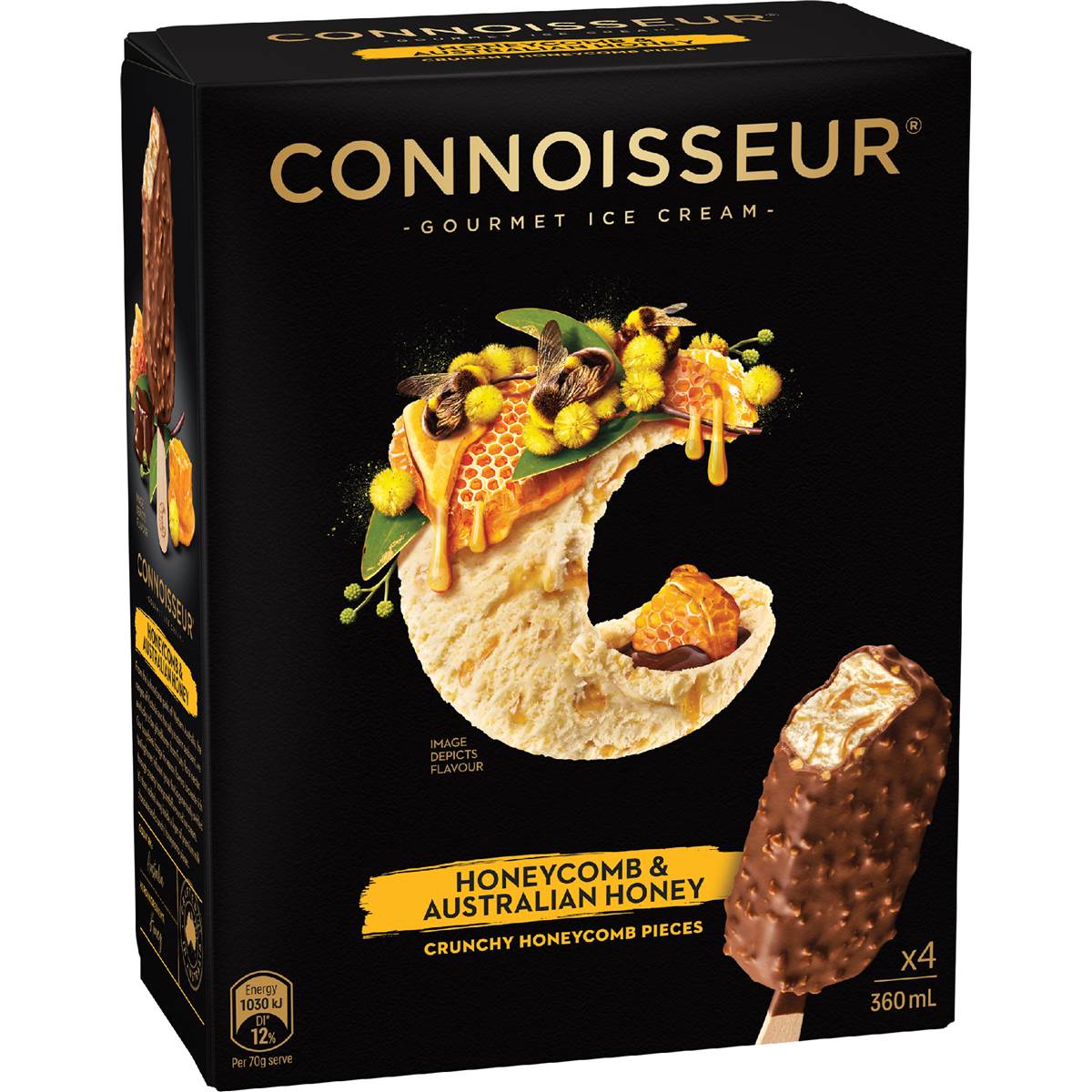 Connoisseur Honeycomb & Australian Honey Ice Cream Sticks 4 pack