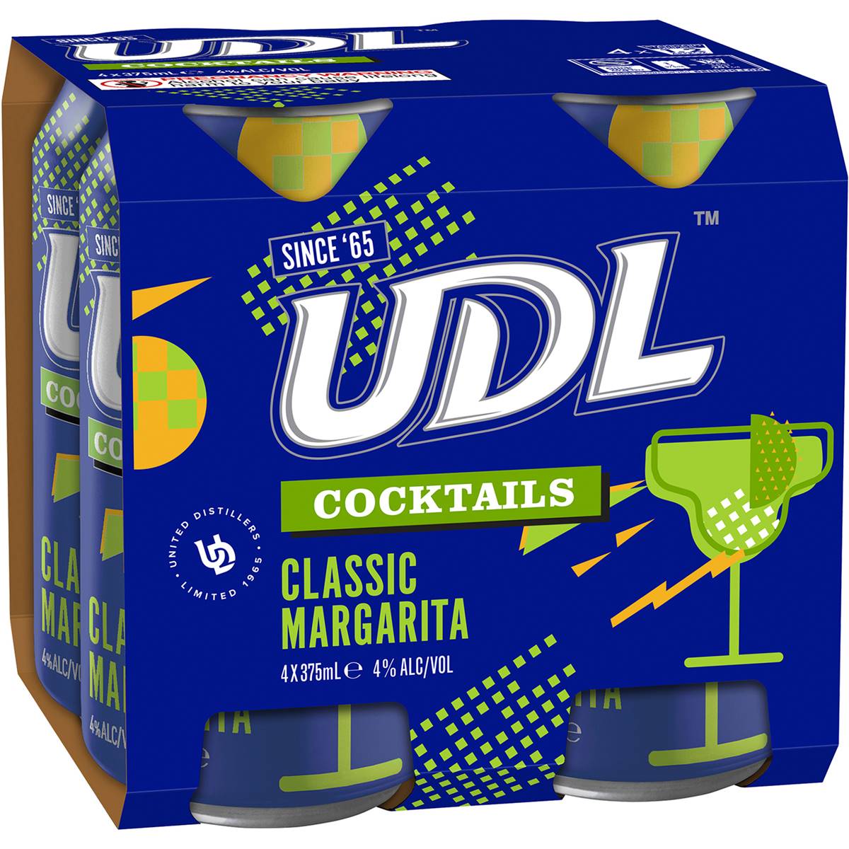 Udl Cocktails Classic Margarita 375ml X 4 Pack Woolworths