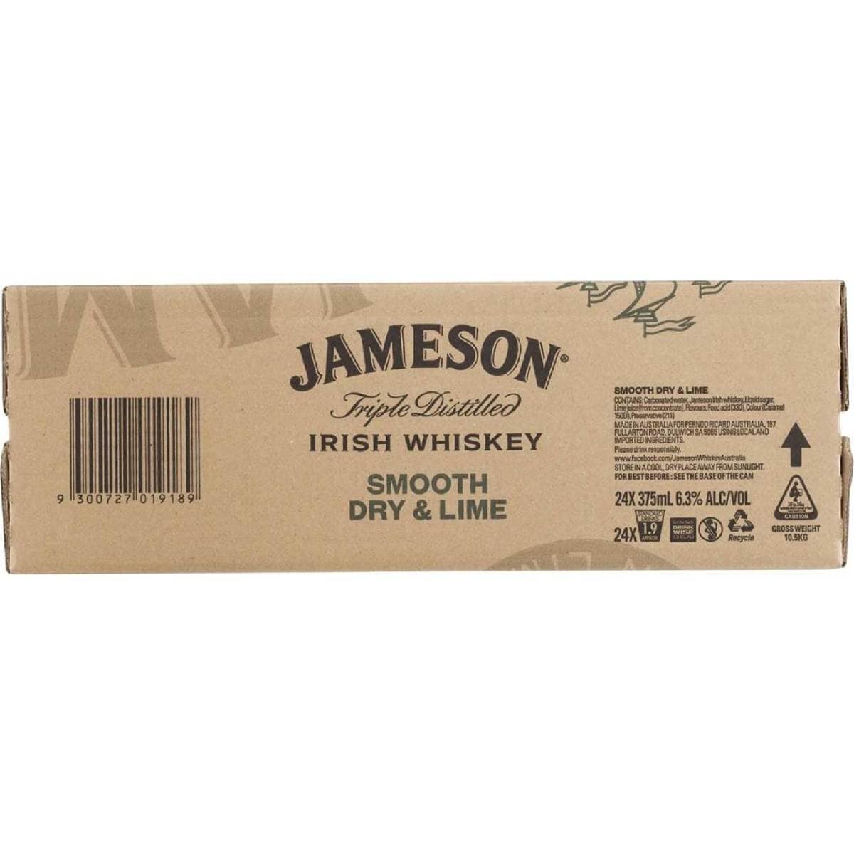 Jameson Dry & Lime Cans 375mL x 24 case