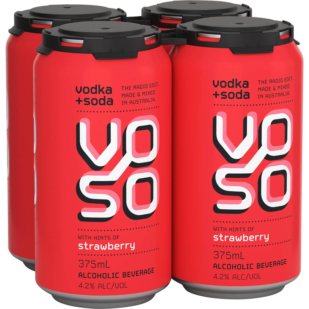 Voso Voso Vodka & Soda With Strawberry Cans