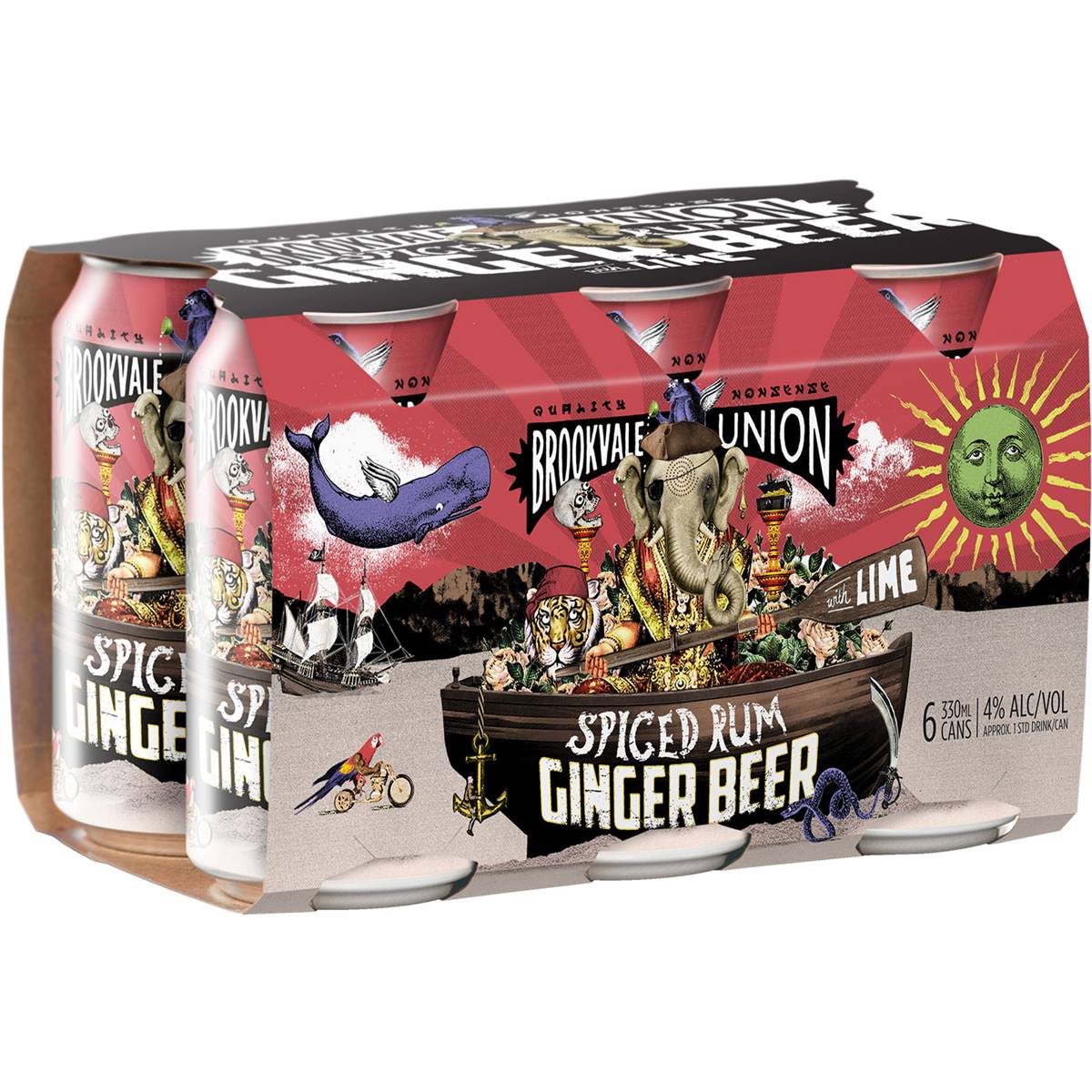 brookvale-union-spiced-rum-ginger-beer-cans-330ml-x6-pack-woolworths