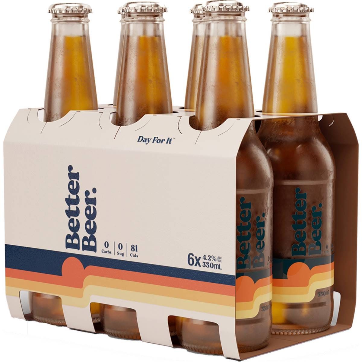 Better Beer Zero Carb Lager Bottles 330ml X 6 Pack Woolworths