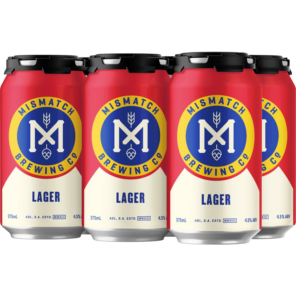 Mismatch Brewing Co Lager Cans 375ml X 6 Pack 