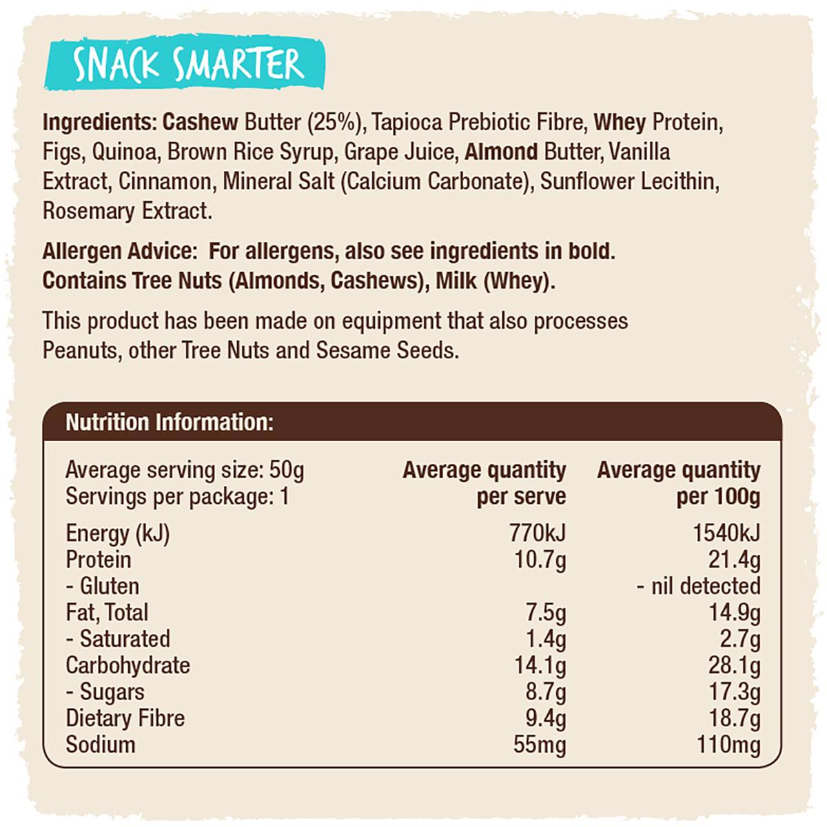 Bounce Nut Butter Bar Vanilla 50g X12 Pack Woolworths