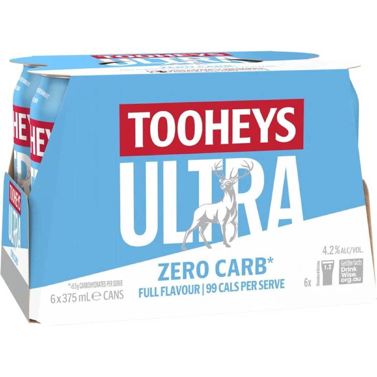 Tooheys Ultra Zero Carb Cans 375mL x 6 pack