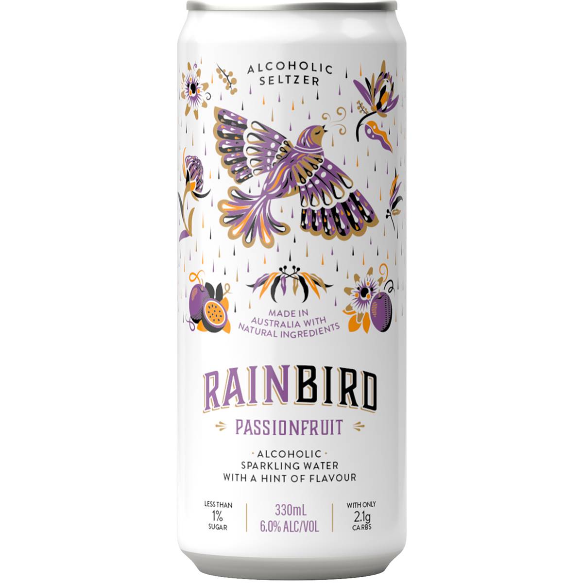 Rainbird Seltzer Passionfruit Cans 